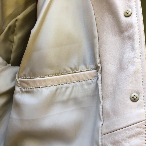 Vintage J. Crew Cream Leather Jacket - Picture 4 of 8